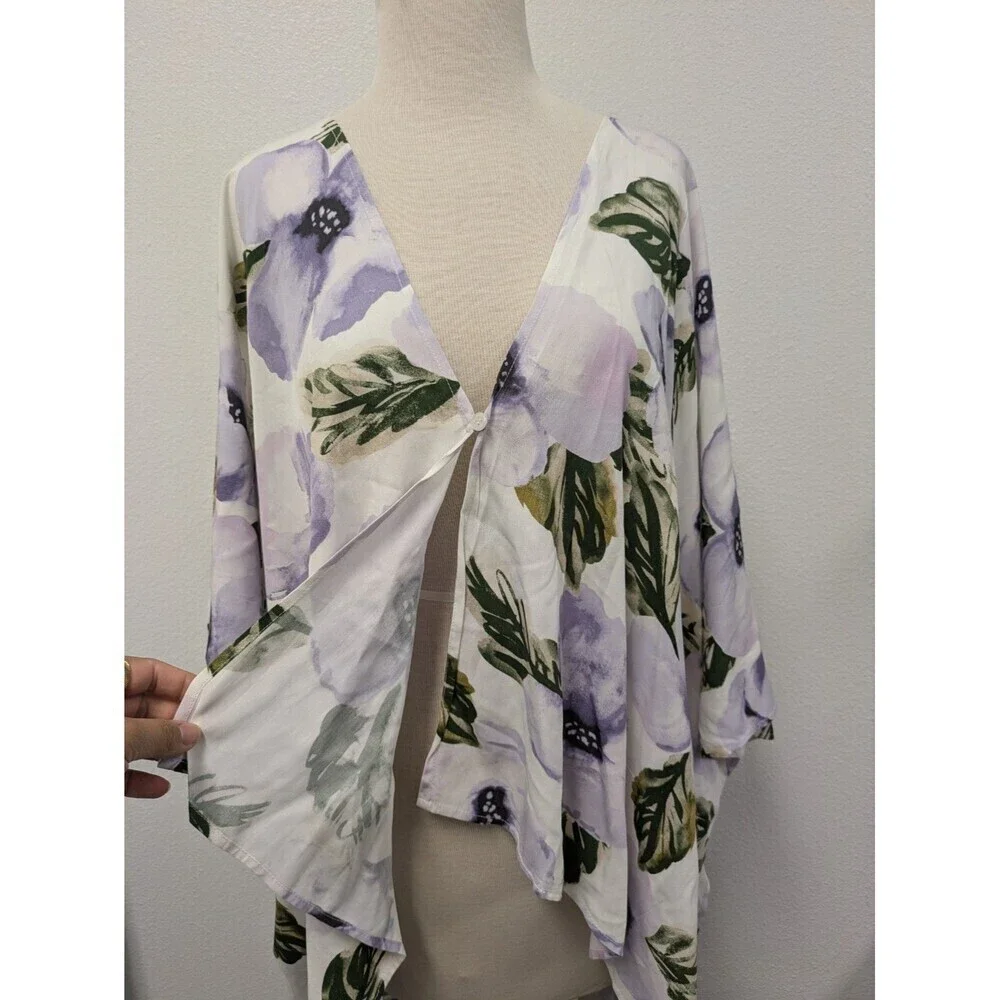Sseko Floral Flowy Lightweight Duster Cover Up O/S Hawaiian Resortwear Beach